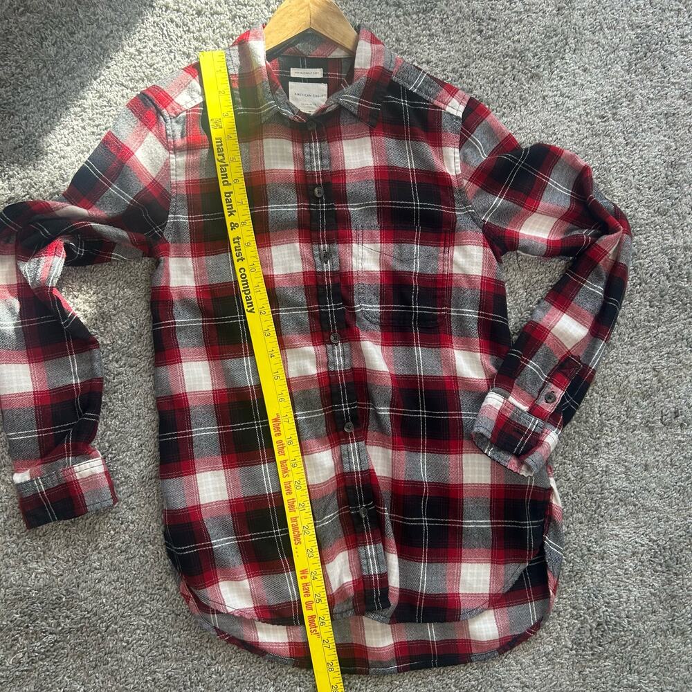 American Eagle Women's Size Small/P Flannel Boyfriend Fit Shirt - Picture 3 of 6